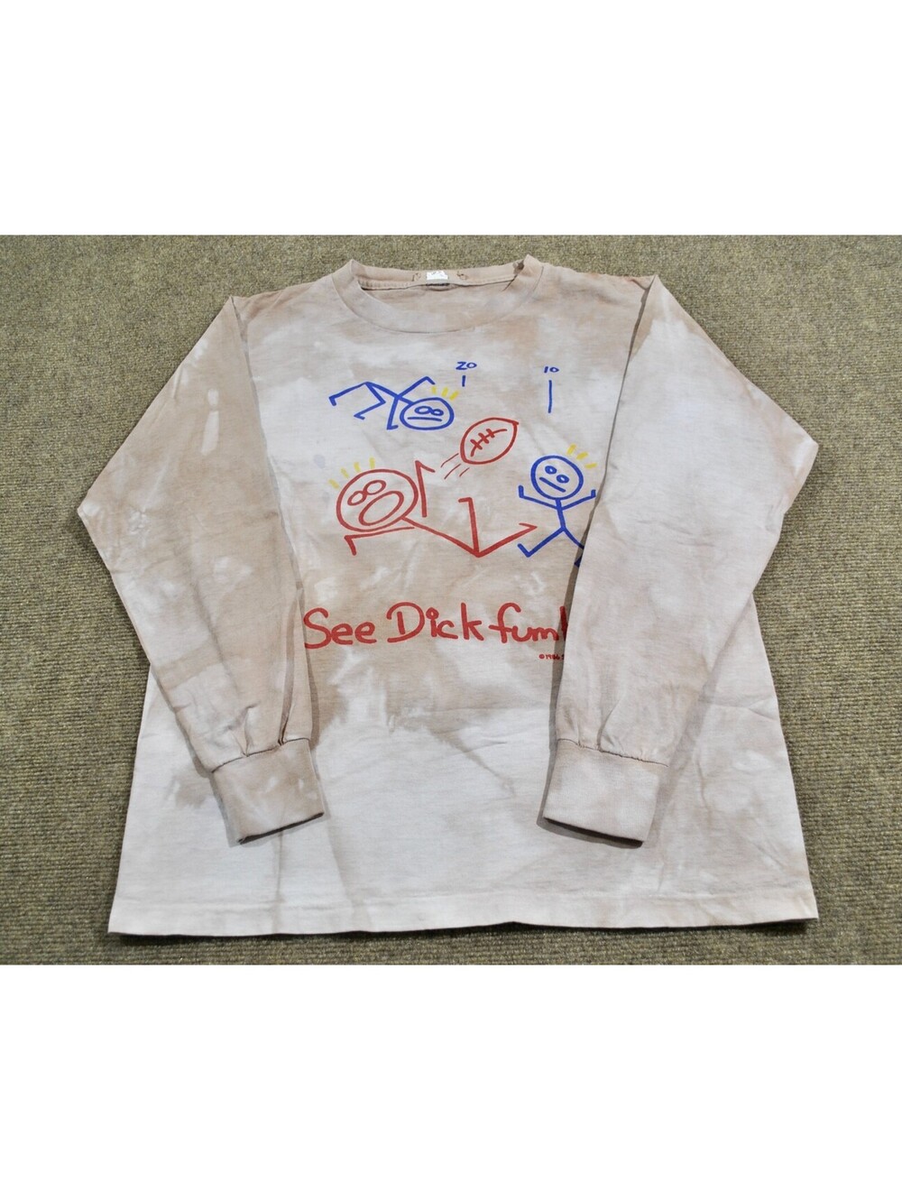 See Dick Fumble 1986 Soho Tee Shop 80s Vintage Football USA Shirt Size Large
